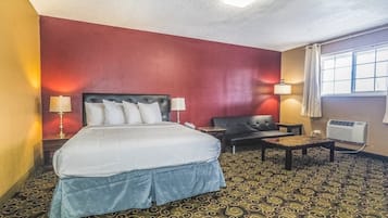 Desk, laptop workspace, free WiFi, bed sheets