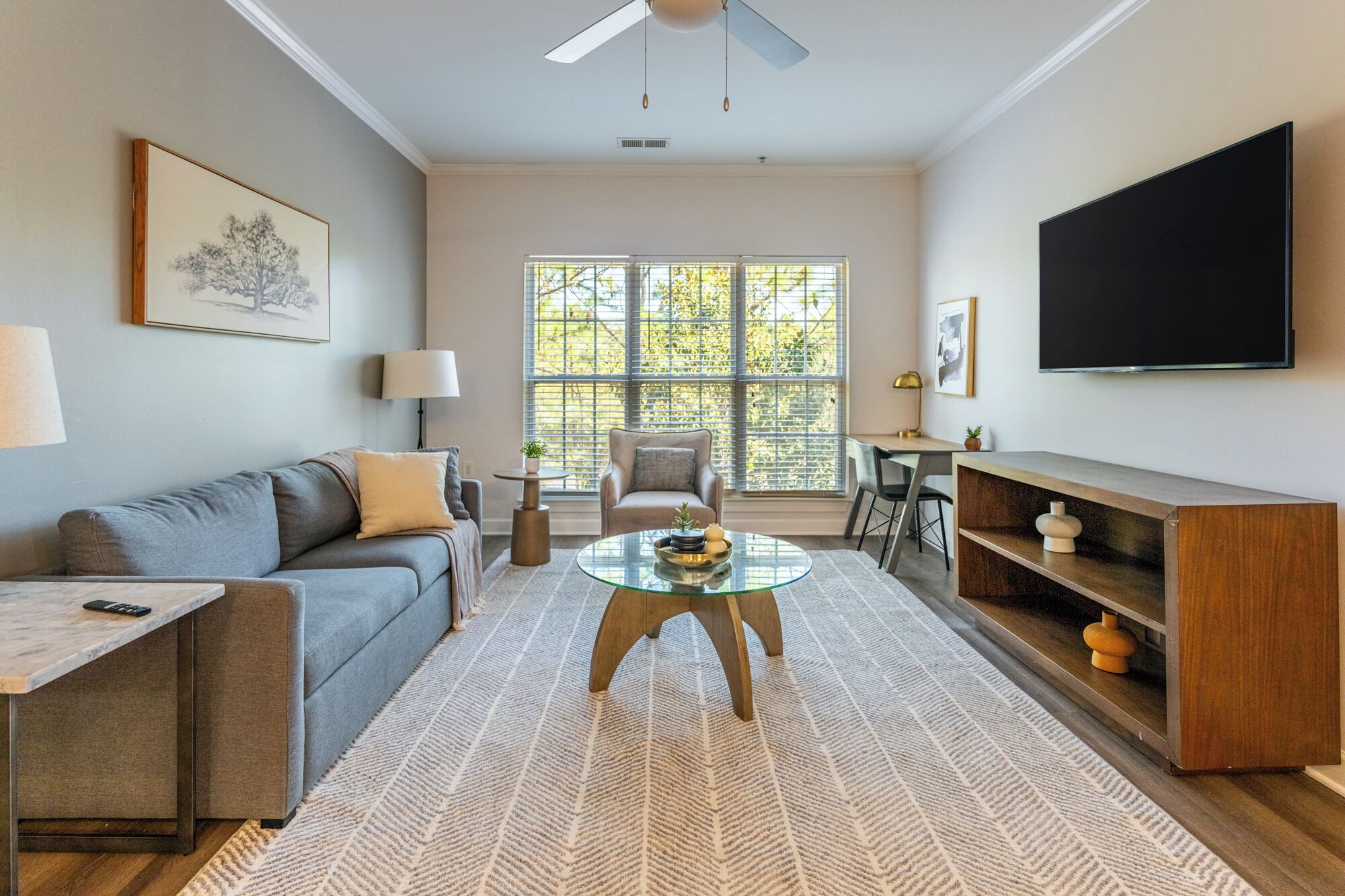 Apartment, 2 Bedrooms | Living area | 50-inch TV with digital channels