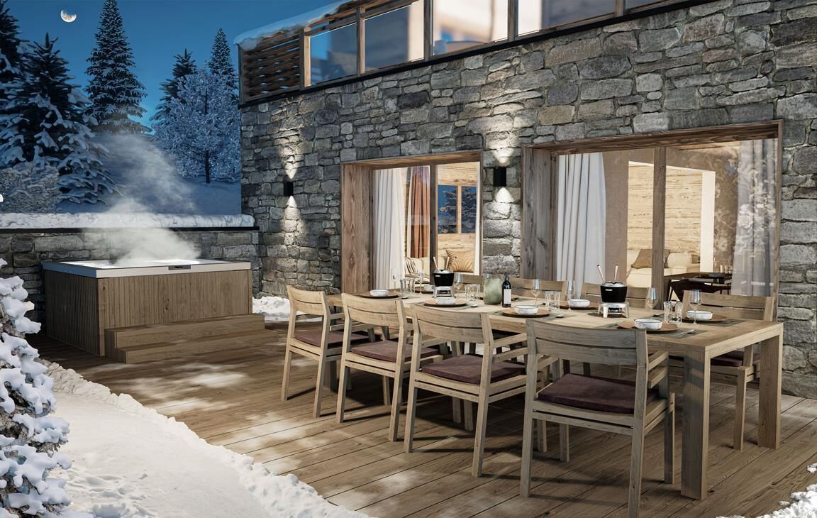 屋外ダイニングエリア