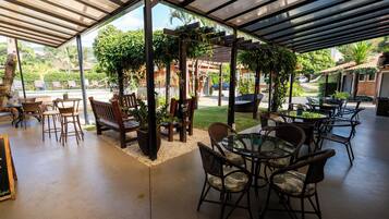 Outdoor banquet area