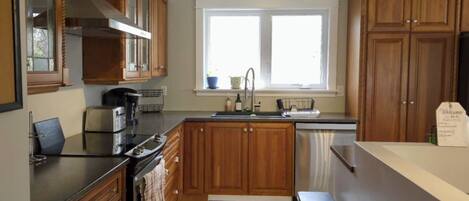 Microwave, oven, stovetop, dishwasher