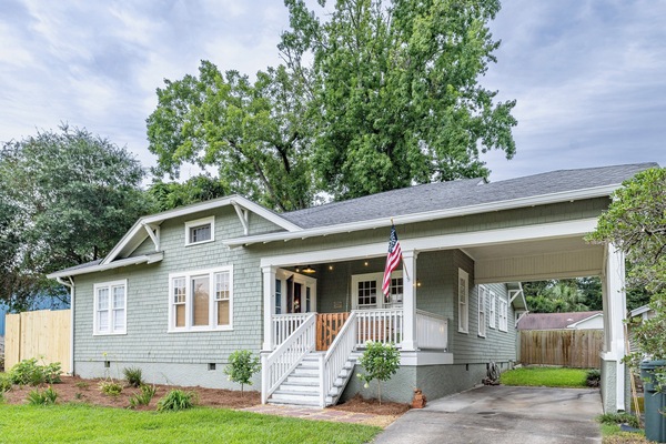Covered parking and a gate on the porch to keep any pets or kiddos close by!