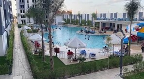 Outdoor pool - Luxury chalet for rent in La Vita Resort, North Coast. (Alexandria Governorate)
