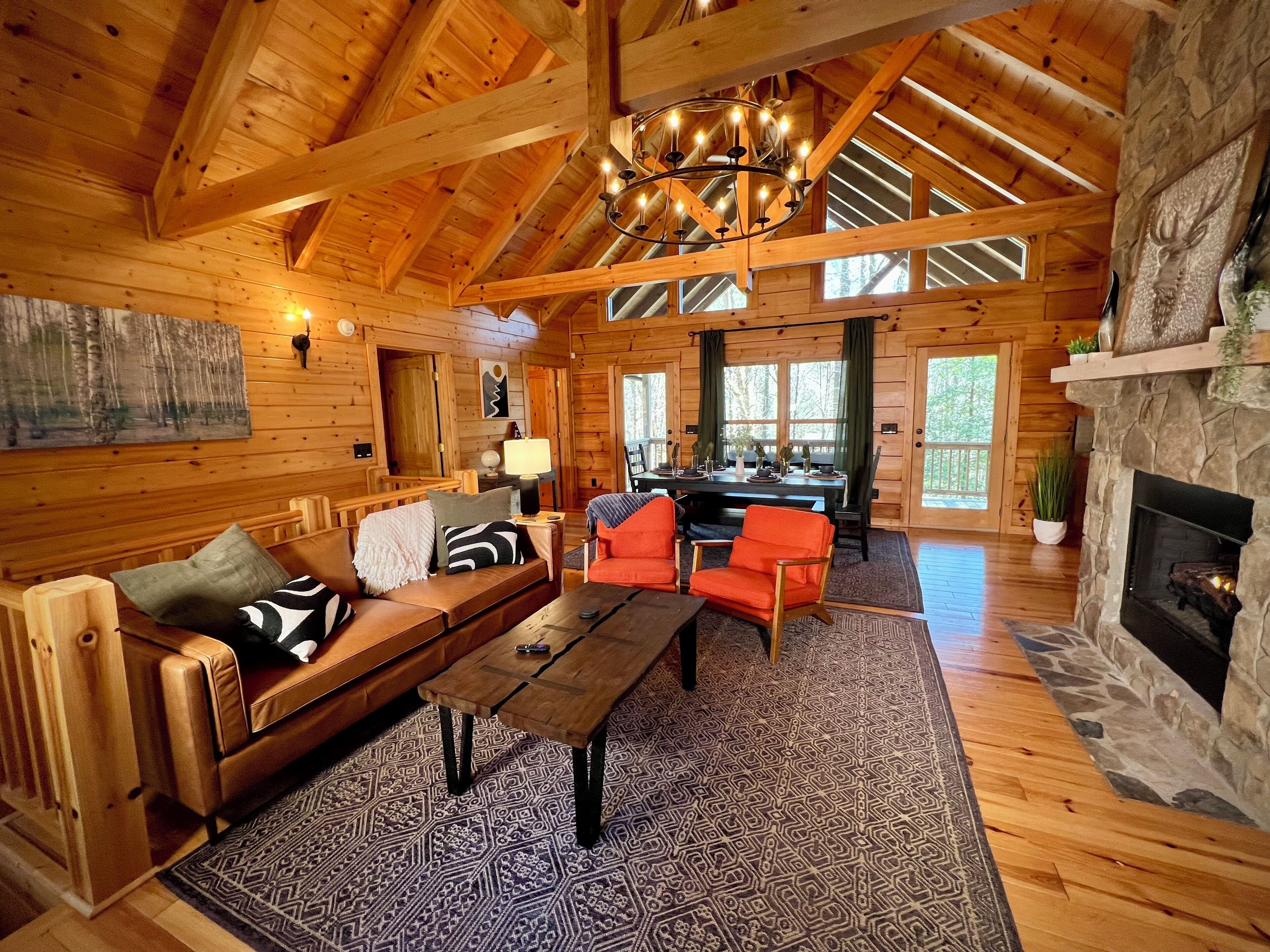 Smart TV, fireplace, stereo