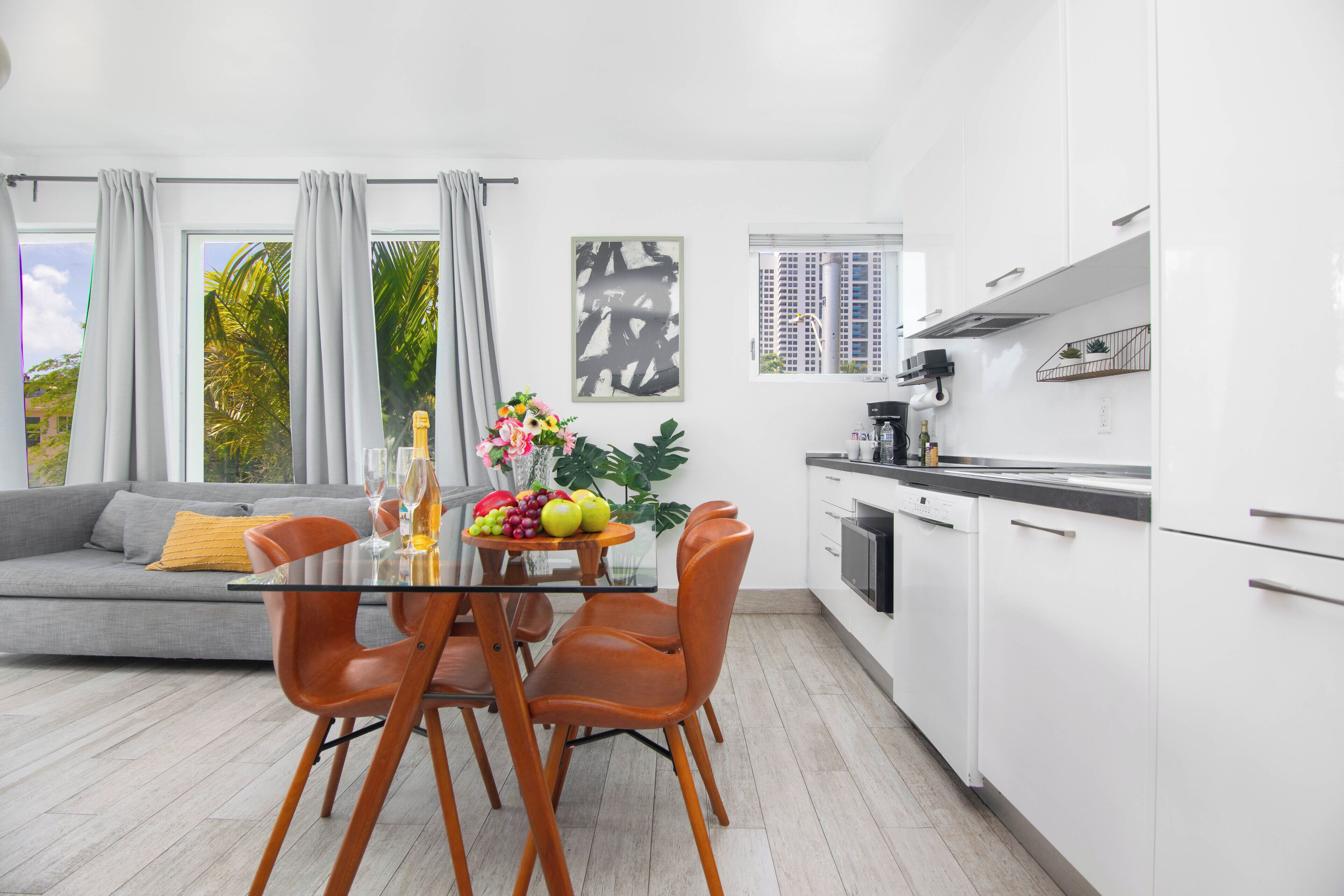 Basic Apartment | Private kitchen | Full-size fridge, microwave, stovetop, dishwasher