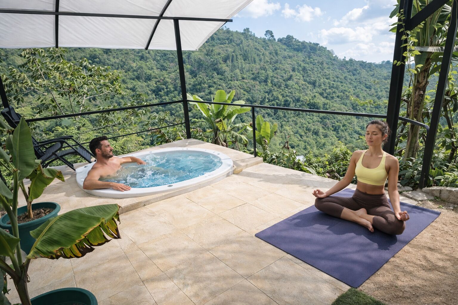 Tina de hidromasaje al aire libre