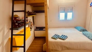 2 bedrooms, iron/ironing board, travel crib, WiFi