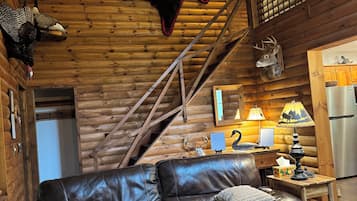 TV, fireplace, printers