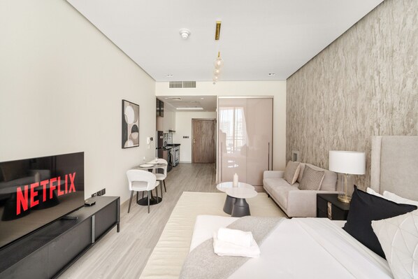 1 soverom, strykejern/-brett, wi-fi (inkludert) og sengetøy