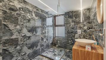 Dusche, Haartrockner, Handtücher