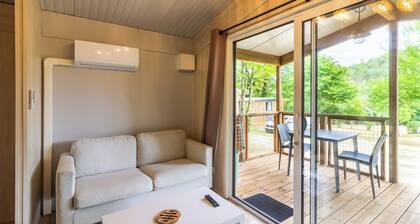 Mobil-home climatisĂ© avec piscine & Ă©tangs â PĂ©rigord Noir, proche Sarlat