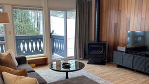 Smart TV, fireplace, DVD player, books - Ski In Ski Out Condo in Girdwood - 
Gorgeous views! Walk to shops & restaurants! (Anchorage)