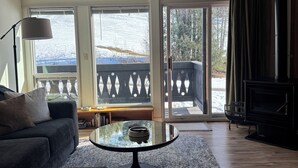 Smart TV, fireplace, DVD player, books - Ski In Ski Out Condo in Girdwood - 
Gorgeous views! Walk to shops & restaurants! (Anchorage)