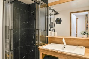 Shower, hair dryer