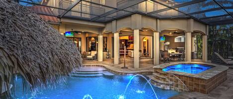 Piscine extérieure, piscine chauffée