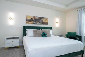 2 bedrooms, desk, iron/ironing board, travel cot