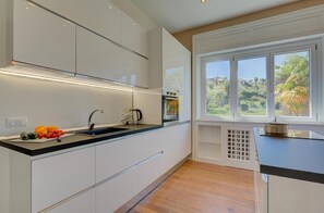 Apartamento família, 4 quartos, 2 banheiros (Bella Vista Apt. 5 min walk to Lake) | Cozinha privada | Geladeira, fogão, cooktop, lava-louças