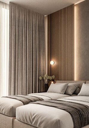 1 habitación, caja de seguridad en la habitación y cortinas blackout 