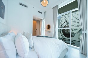 Appartement, balcon, vue ville