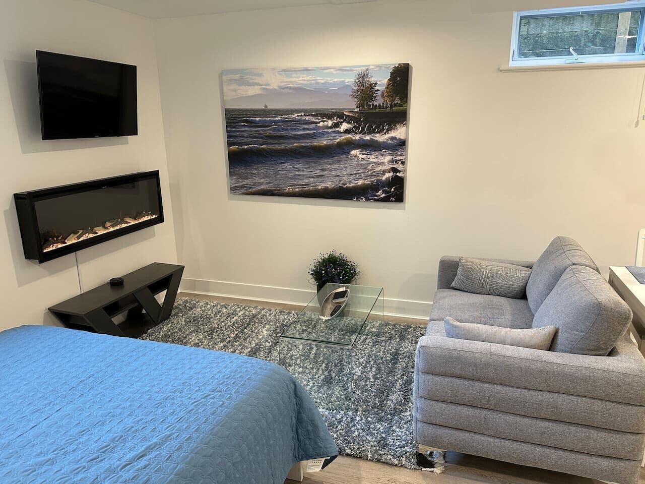 1 غرفة نوم ومكواة/لوح كي وواي فاي مجانًا وملاءات أسرّة