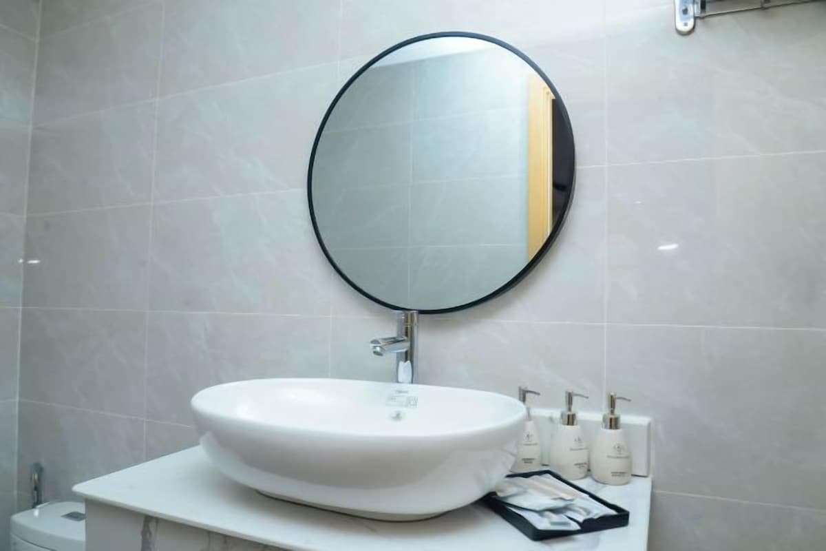 Bathroom | Shower, hair dryer, bathrobes, slippers