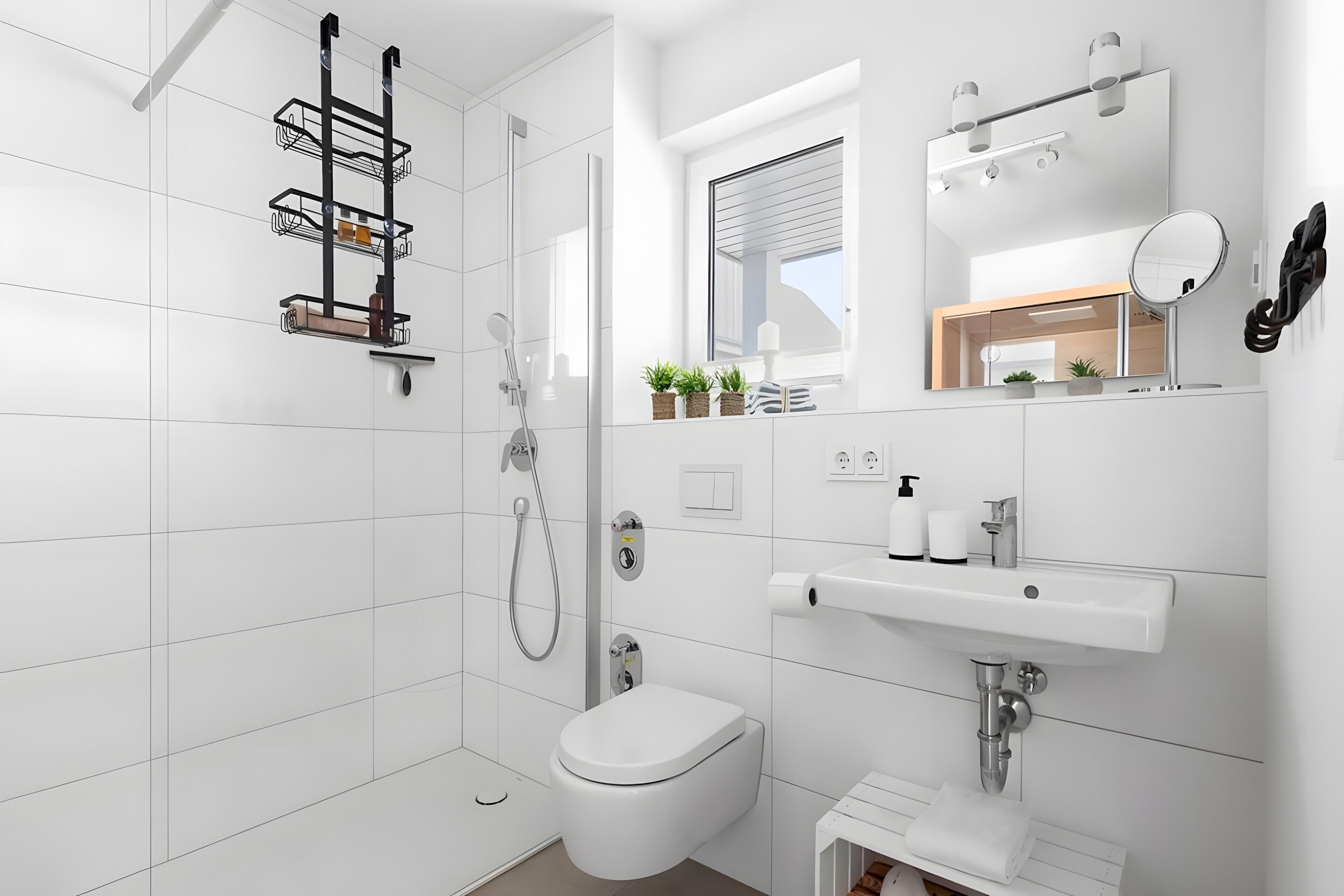 Shower, hair dryer