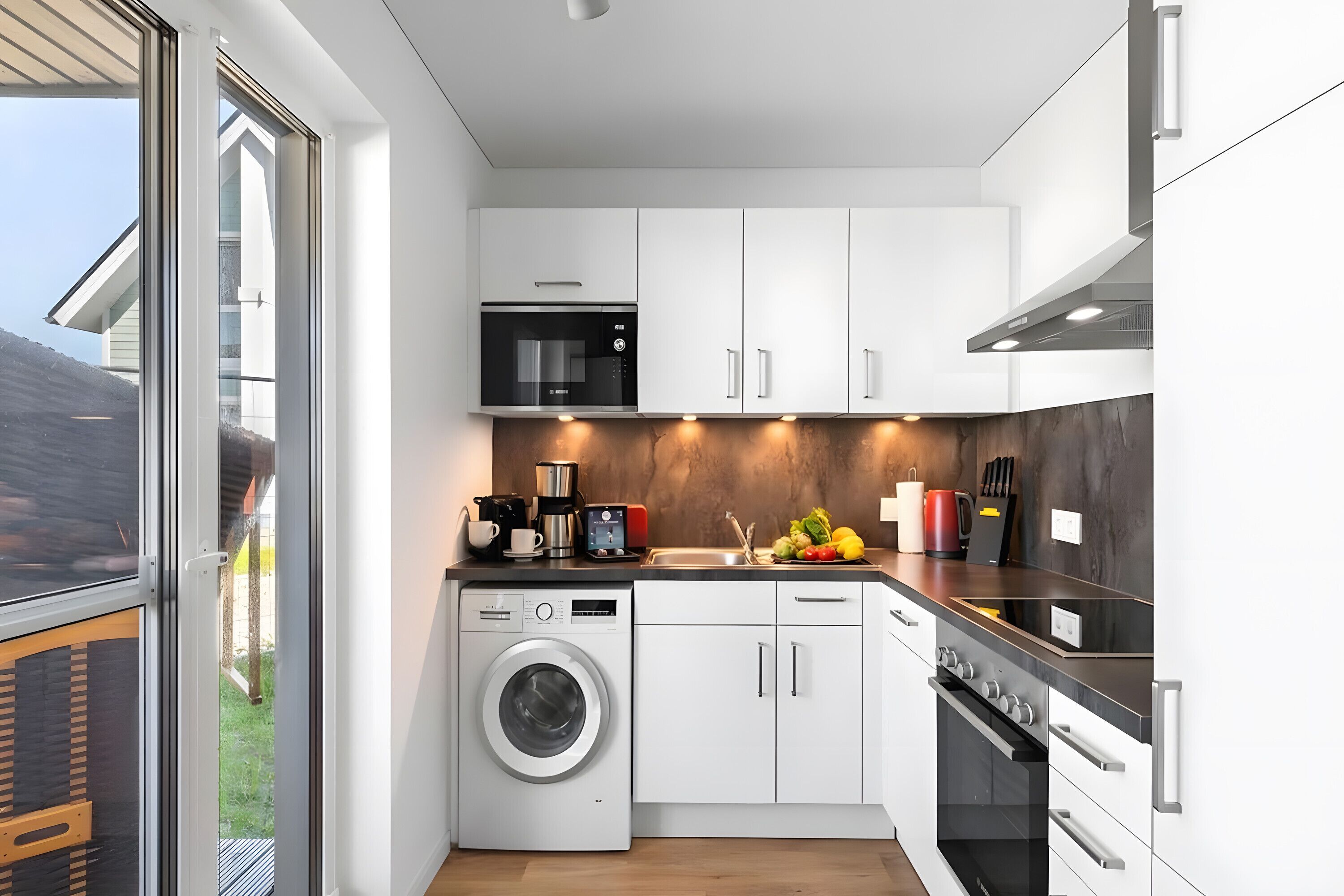 Réfrigérateur, micro-ondes, four, plaque de cuisson