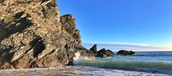 Byt i Polgooth nära Cornwall stränder
