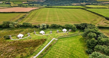 Bell Tent in Devon with Countryside Views