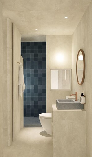 Shower, toilet paper - Hostal Sol y Sombra (Port de la Selva)