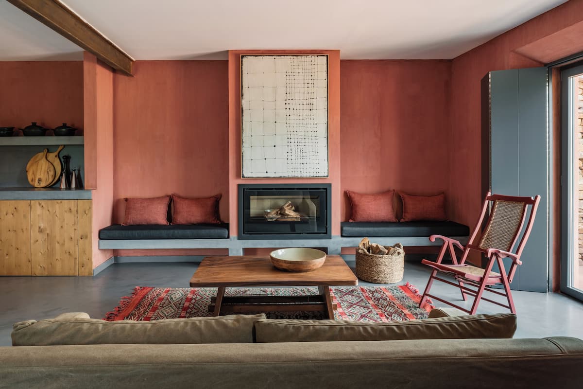 Villa Lyra III | Área de sala de estar | Chimenea y piso con calefacción