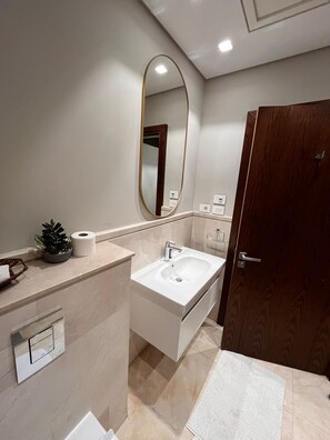 Towels, soap, toilet paper