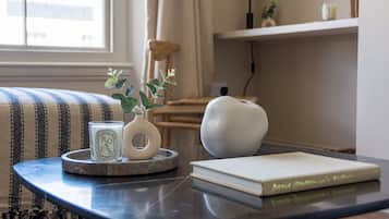 Individually decorated, individually furnished, desk, laptop workspace