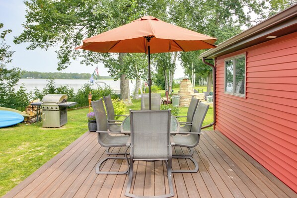 House (3 Bedrooms) | Front of property - Boat Dock & Launch: Family Cabin on Prairie Lake! (Grand Rapids)