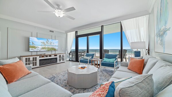 TV - New Complex!  Beachfront 3BR, 3RD FLOOR, LAZY RIVER AND WATER SLIDE!! (Gulf Shores)