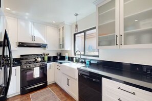 Microwave, oven, stovetop, dishwasher