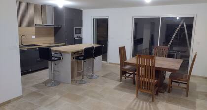 Villa in the countryside in an Occitan village with medieval castle