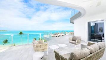 Luksus-lejlighed - 2 soveværelser - terrasse - ved havet | Terrasse/gårdhave