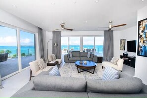 Luxury Apartment, 2 Bedrooms, Patio, Oceanfront | Living area