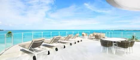 Luxury Apartment, 2 Bedrooms, Patio, Oceanfront | Terrace/patio
