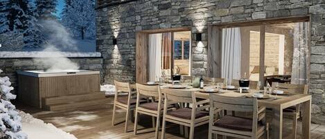 屋外ダイニングエリア