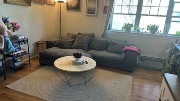 Smart TV, chimenea, monitor de computadora y impresora