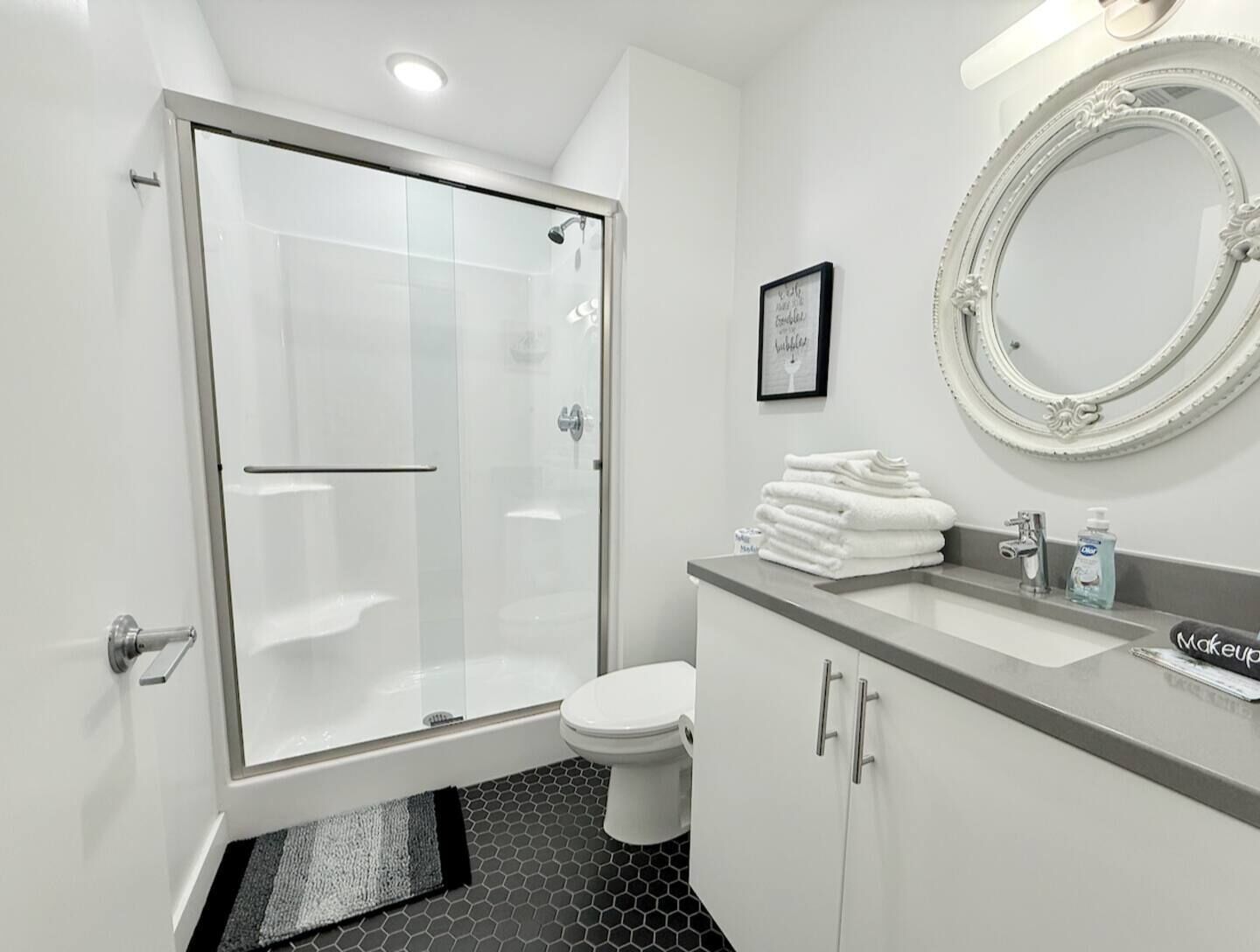 Hair dryer, towels