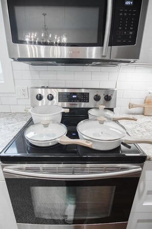 Microwave, oven, stovetop, dishwasher