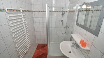 Classic Double or Twin Room, Balcony, Mountain View | Bathroom | Shower, hair dryer, towels, toilet paper