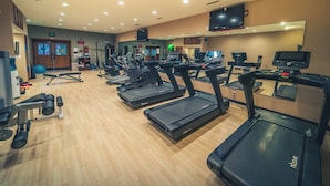 A gym with treadmills, weight machines, and exercise balls. - Walnut 1 | Fireplace, Restaurant, Pool, Spa (Blowing Rock)