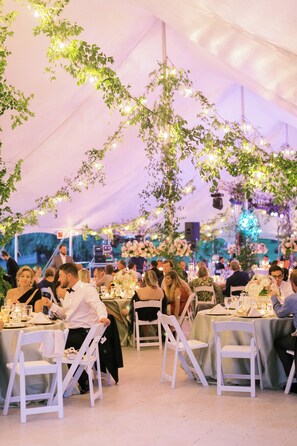 Outdoor banquet area