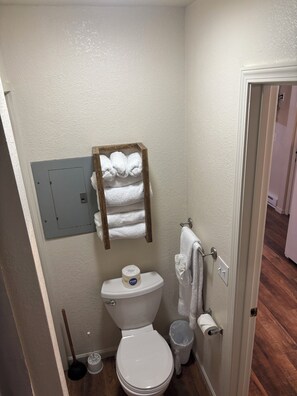 Towels, soap, toilet paper