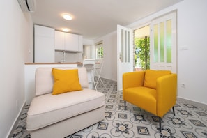 Appartement, vue mer | Coin séjour