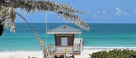Sun-loungers, beach towels